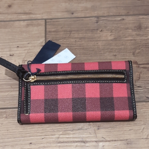 Dooney & Bourke Red And Black Checked Wallet - Picture 3 of 6
